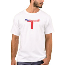 Amerikaanse Vlag Letter T Monogram