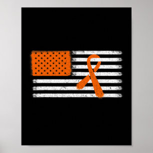 Amerikaanse vlag leukemie en multiple sclerose rib poster