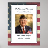 Amerikaanse Vlag Levensviering Foto Begrafenis Poster (Voorkant)