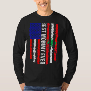 Amerikaanse vlag Libanon vlag Beste mama ooit fami T-shirt