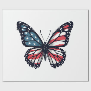 Amerikaanse Vlag Libel Patriottisch 4 juli Rood  Cadeaupapier