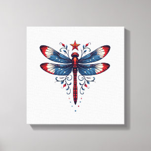 Amerikaanse Vlag Libel Patriottisch 4 juli Rood Canvas Afdruk