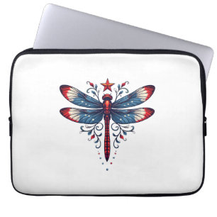 Amerikaanse Vlag Libel Patriottisch 4 juli Rood Laptop Sleeve