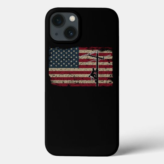 Amerikaanse vlag Lineman Patriotic Electricia Gift Case-Mate iPhone Case (Achterkant)