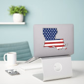 Amerikaanse vlag Louisiana Sticker (Laptop op bureau)