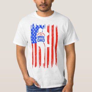 Amerikaanse vlag luid en rode honkbalpa t-shirt