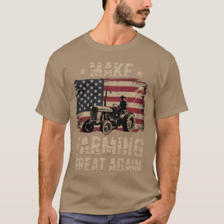 Amerikaanse Vlag Maak Landbouw Groots Opnieuw Boer T-shirt