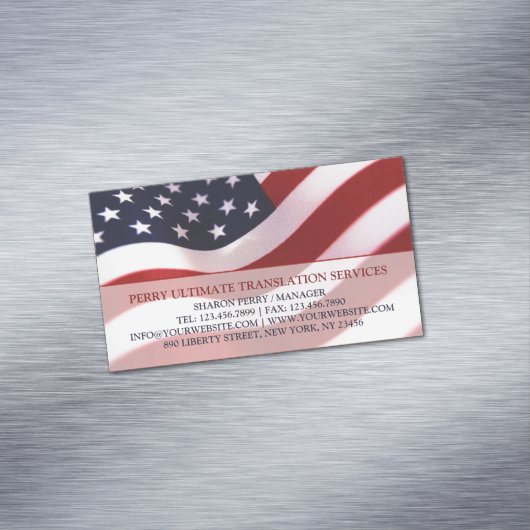 Amerikaanse vlag magnetisch visitekaartje (Voorbeeld)