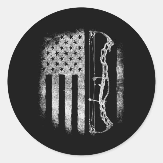 Amerikaanse vlag  Mannen Archer Ronde Sticker (Voorkant)