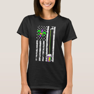 Amerikaanse vlag Mardi Gras Carnival Parade Masque T-shirt