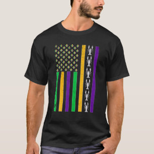 Amerikaanse vlag Mardi Gras Crawfish Unique M T-shirt