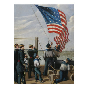 Amerikaanse Vlag Marine Schilderkunst Perfect Poster