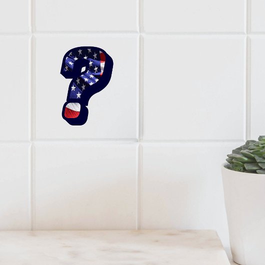 Amerikaanse vlag Mark LG Photo Ceramic Tegel Tegeltje