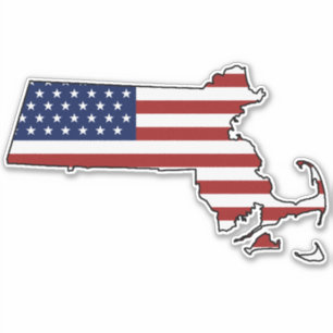 Amerikaanse vlag Massachusetts Sticker