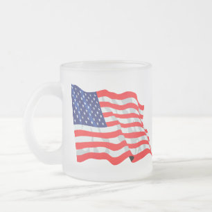 Amerikaanse vlag matglas koffiemok