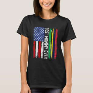Amerikaanse vlag & Mauritius vlag Beste mama ooit T-shirt