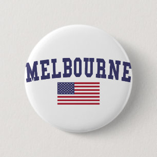 Amerikaanse vlag Melbourne Ronde Button 5,7 Cm