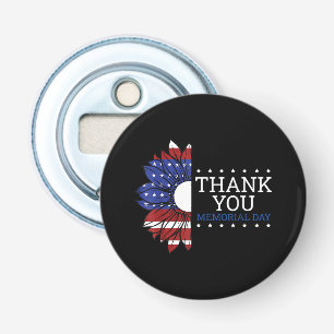 Amerikaanse vlag Memorial Day Shirten voor vrouwen Button Flesopener