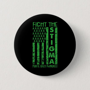 Amerikaanse vlag Mental Health Awareness Green Ronde Button 5,7 Cm