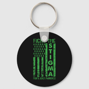 Amerikaanse vlag Mental Health Awareness Green Sleutelhanger
