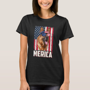 Amerikaanse vlag Merica German Shepherd , 4 juli T-shirt