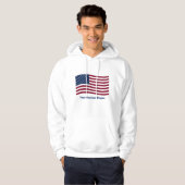 Amerikaanse vlag met aangepaste slogan hoodie (Voorkant volledig)