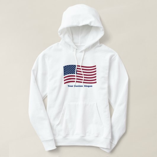 Amerikaanse vlag met aangepaste slogan hoodie (Design voorkant)