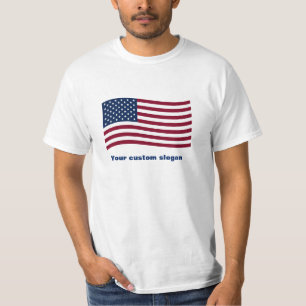 Amerikaanse vlag met aangepaste slogan t-shirt