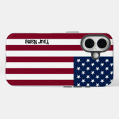 Amerikaanse vlag met aangepaste tekst Case-Mate iPhone case (Achterkant (horizontaal))