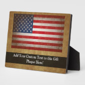  Amerikaanse vlag met aangepaste tekst Fotoplaat (Zijkant)