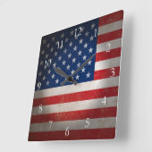  Amerikaanse vlag met aangepaste tekst Vierkante Klok (Hoek)