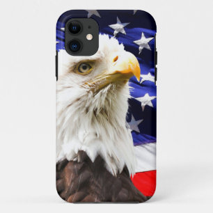 Amerikaanse vlag met adelaar iPhone 11 hoesje