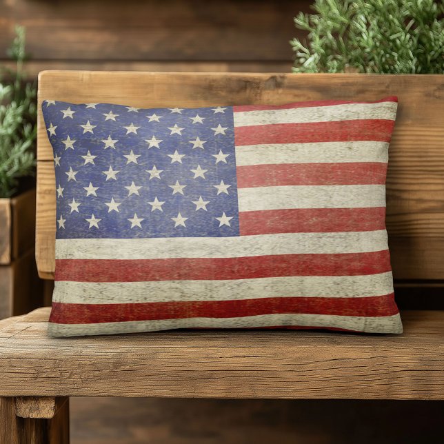 Amerikaanse vlag met  afwerking accent kussen (American Flag Pillow)