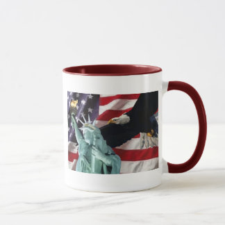 Amerikaanse vlag met American Eagle & Lady Liberty Mok