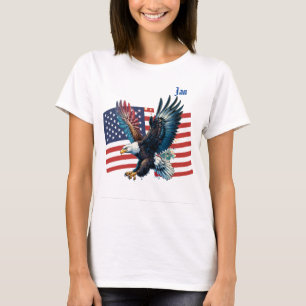 Amerikaanse vlag met American Eagle Women's T-shirt
