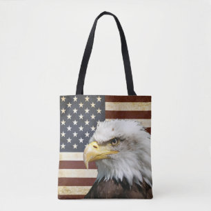  Amerikaanse vlag met Amerikaanse adelaar Favor Tote Bag