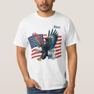 Amerikaanse vlag met Amerikaanse adelaar heren  T-shirt