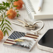  Amerikaanse vlag met Amerikaanse adelaar Sleutelhanger (Voorkant Rechts)