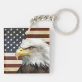  Amerikaanse vlag met Amerikaanse adelaar Sleutelhanger (Achterkant)