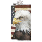  Amerikaanse vlag met Amerikaanse adelfles Heupfles (Links)