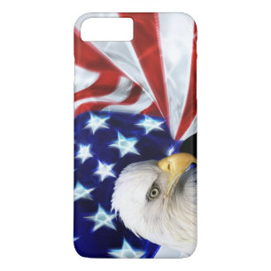 Amerikaanse vlag met Amerikaanse zeearend patriott iPhone 8 Plus / 7 Plus Hoesje