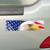 Amerikaanse vlag met Bald Eagle Bumpersticker (Op auto)