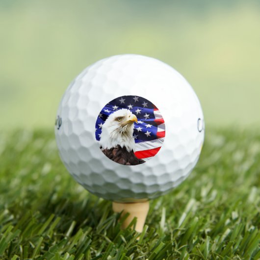 Amerikaanse vlag met Bald Eagle Golfballen (Insitu Shirt)