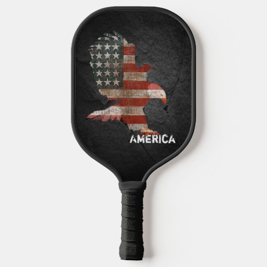 Amerikaanse vlag met Bald Eagle Pickleball Paddle (Achterkant)
