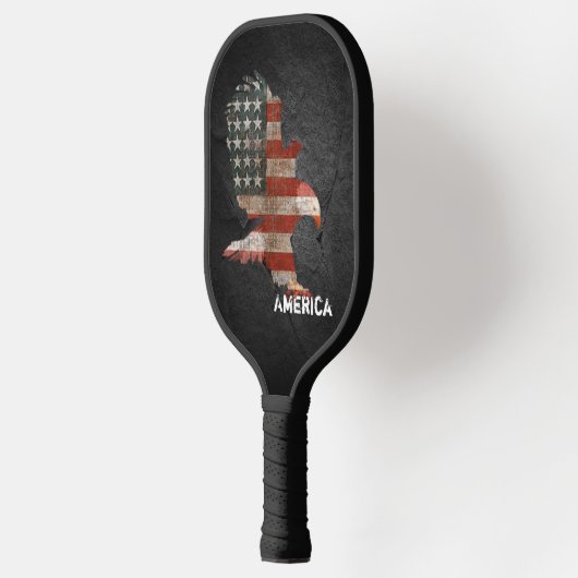 Amerikaanse vlag met Bald Eagle Pickleball Paddle (Links)