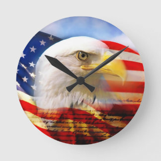 Amerikaanse vlag met Bald Eagle Ronde Klok