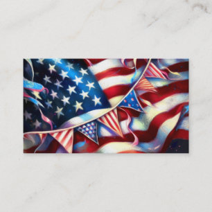 Amerikaanse vlag met Bunting Patriotic Visitekaart Visitekaartje