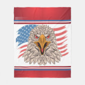 Amerikaanse vlag met Eagle Fleece Blanket Deken (Voorkant)