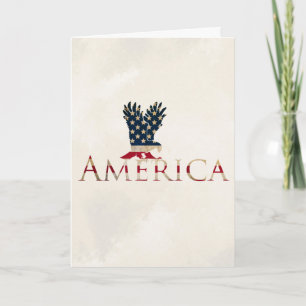 Amerikaanse Vlag met Eagle - het Patriottisme van Feestdagen Kaart