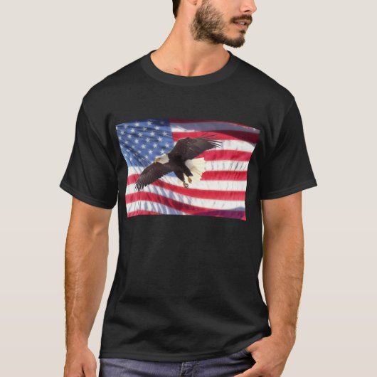 Amerikaanse vlag met Eagle T-Shirt (Voorkant)